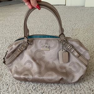 Coach Madison Sophia Dotted OP Art Beige Satchel